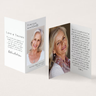 Folded Forever in Our Hearts Memorial Prayer Card