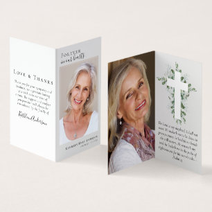 Folded Forever in Our Hearts Memorial Prayer Card