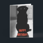 Folded Greeting Card<br><div class="desc">A spooky black dog with glowing eyes.
Happy Birthday</div>