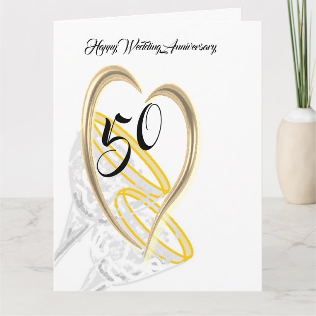 Folded Greeting Card  50TH WEDDING ANNIVERSARY (Front)