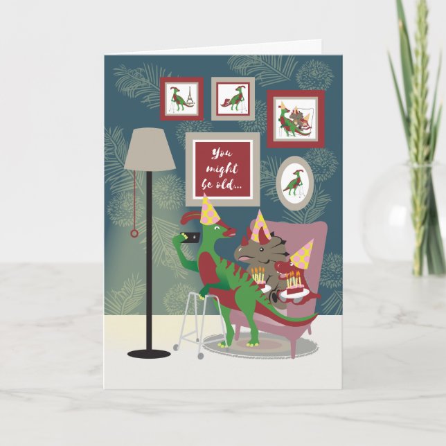 Folded Greeting Card 'Birthday Selfies' (Front)