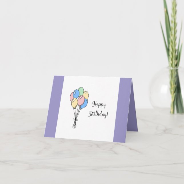 Folded Greeting Card colourfull balon (Front)