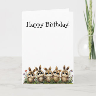 Folded Greeting Card-Customizable-Bunnies Card