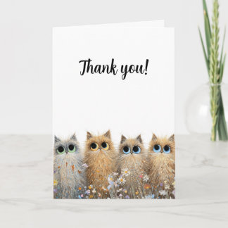 Folded Greeting Card-Customizable Text-Cat Design Card