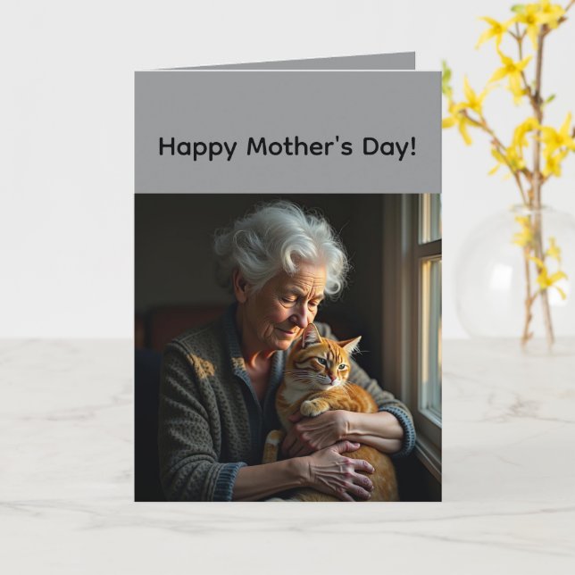 Folded Greeting Card for Mother's Day (Yellow Flower)