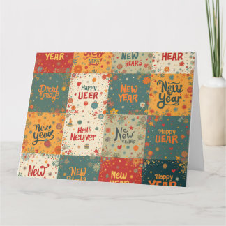 Folded Greeting Card for New Year