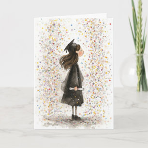 Folded Greeting Card-Girl Graduation Card