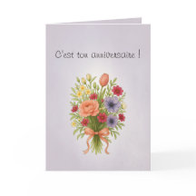 Folded greeting card, lilac color and dreams