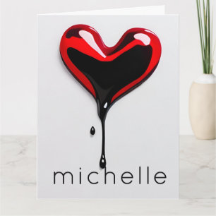 Folded Greeting Card love heart stencil