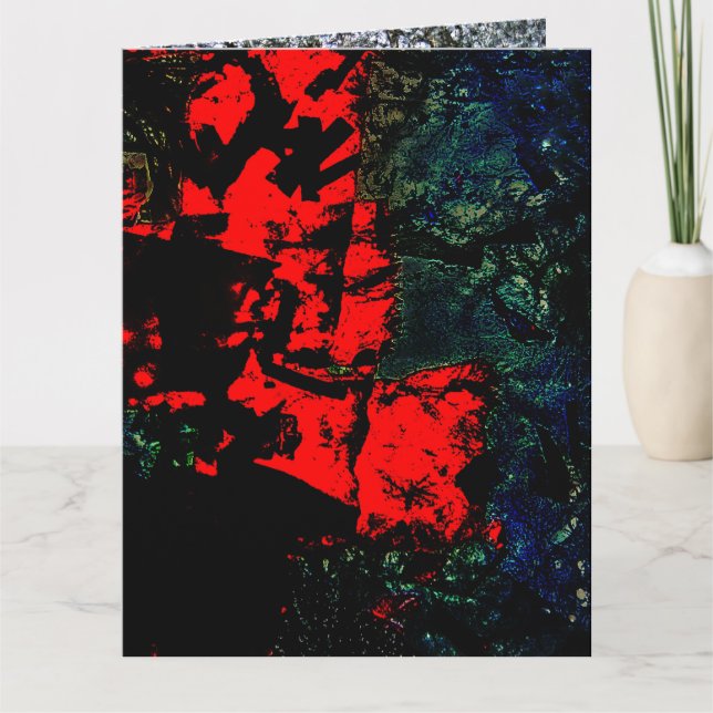 Folded Greeting Card recycled plastic abstract (Front)