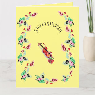 Folded Greeting Card : Sweet Sixteen Birthday
