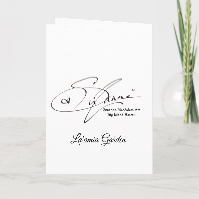 Folded Greeting Card Tropical Garden (Back)