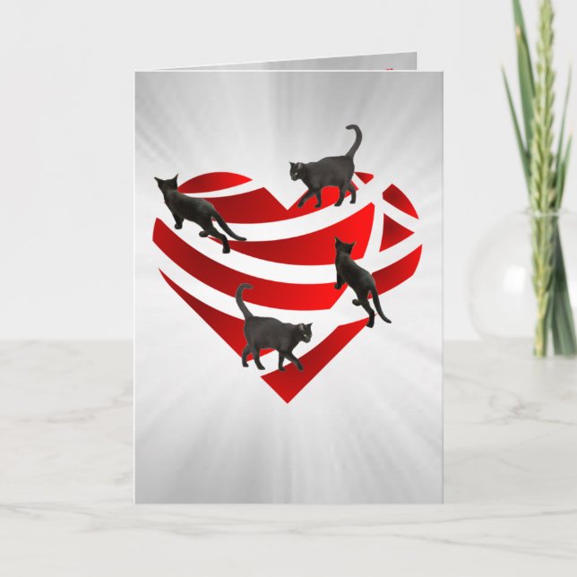 Folded Greeting Card With Cats (Front)
