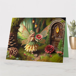 Folded Greeting Card with Garden Fairy