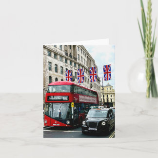 Folded greeting card with photo of London