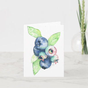 Folded greeting card with watercolor
