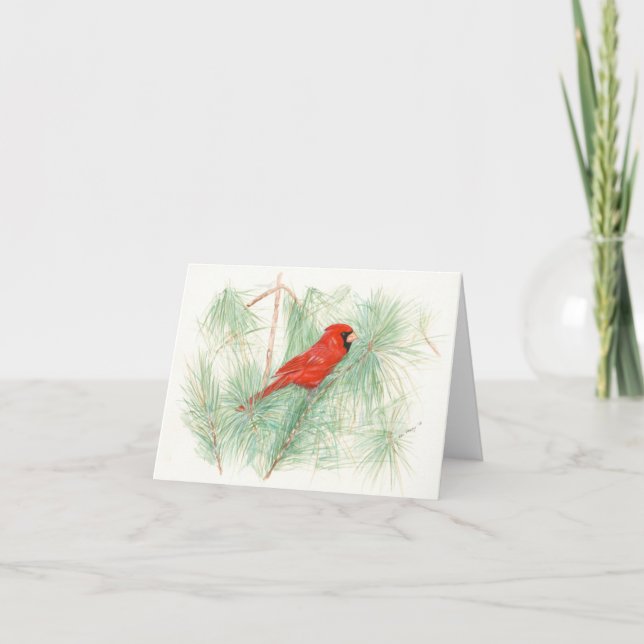 Folded greeting card with watercolor motif (Front)