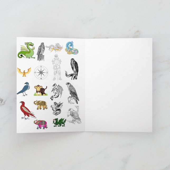 Folded Greeting Cards | Dragon Knight Fantasy (Inside)