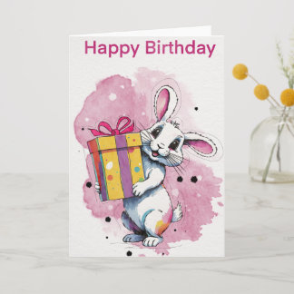 Folded happy birthday card for kids
