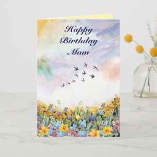 Folded Happy Birthday Mam Thank You Card