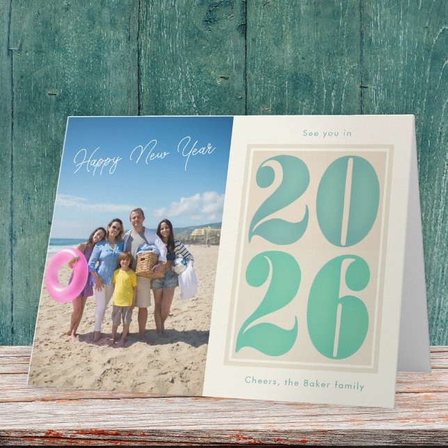 Folded Happy New Year Card with Bold 2026 (Creator Uploaded)