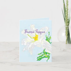 Folded Holiday Card : Happy  Easter In Italian 