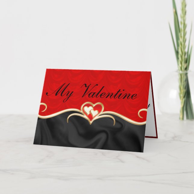 Folded Invitation  fancy valentines day card. (Front)