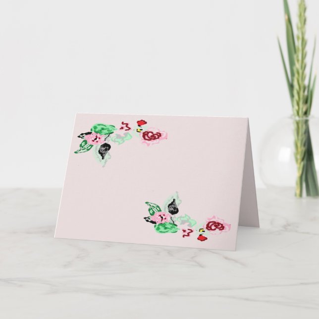 Folded Invitation : Roses on a vine (Front)