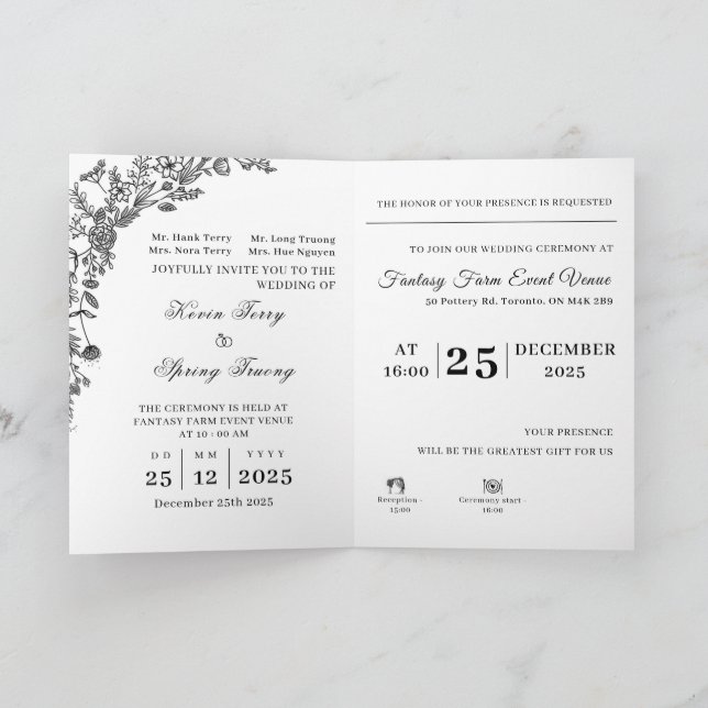 Folded Invitation "We are getting Married" Set (Intérieur)
