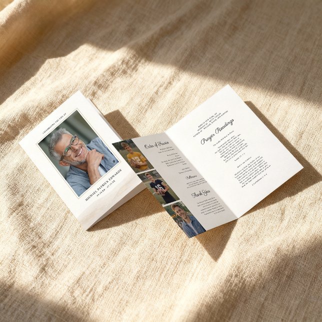 Folded Memorial Program with Photo Cover (Creator Uploaded)