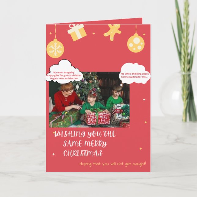 Folded Merry Christmas Card Card (Front)