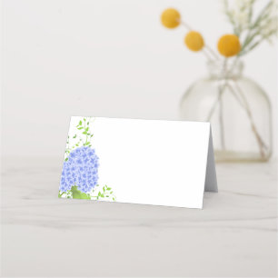 Folded Name Place Card-Blue Hydrangeas Card