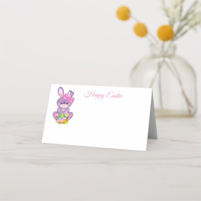Folded Name Place Card-Easter Bunny Place Card (Front)