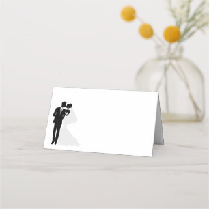 Folded Name Place Card-Wedding Couple Card