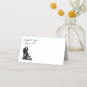 Folded Name Place Card-Wedding Couple Card