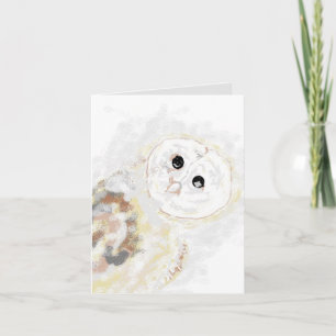 Folded Note Card ; Common Barn Owl