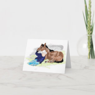 Folded Note Card :  Day On The Old Corral 