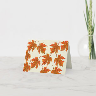 Folded Note Card : Maple Leaves