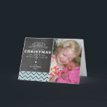 FOLDED PHOTO CHRISTMAS CARD vintage chalkboard<br><div class="desc">Send and extra special message with style and pizzazz this year... Personalized with your details & photos my modern holiday products are sure to stand out from the flurry of greetings your friends and family will receive this season and will make a special memento that will be treasured long after...</div>