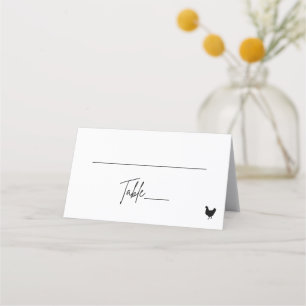 Folded Place Card - Chicken 