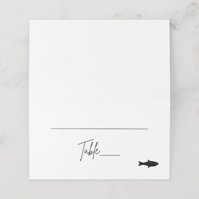 Folded Place Card - Fish (Outside Unfolded)