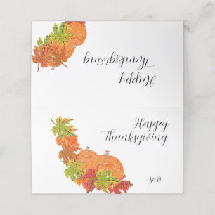 Folded Place Card : Thanksgiving