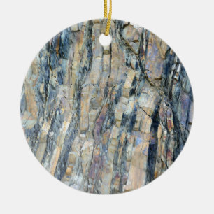 Folded Rock at Olympic National Park Ceramic Ornament