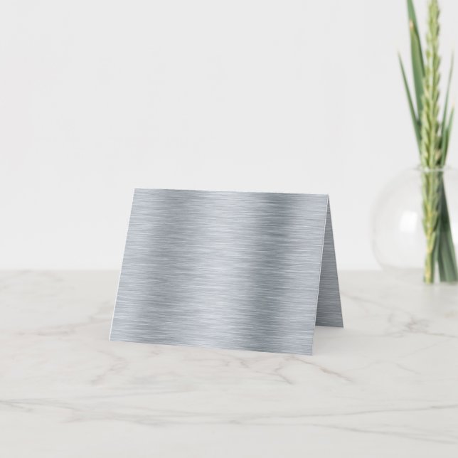 Folded Stainless Steel Greeting Card Metallic (Front)