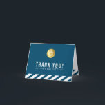 FOLDED THANK YOU bar mitzvah gold star dark blue Card<br><div class="desc">[ NOTE - THE GOLD EFFECT IS A PRINTED PICTURE ] A modern, simple design for a THANK YOU CARD Setup as a template it is simple for you to add your own details, or hit the customize button and you can add or change text, fonts, sizes etc TIP ::...</div>