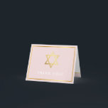 FOLDED THANK YOU bat mitzvah gold star blush pink Card<br><div class="desc">[ NOTE - THE GOLD EFFECT IS A PRINTED PICTURE ] A modern, simple design for a THANK YOU CARD Setup as a template it is simple for you to add your own details, or hit the customize button and you can add or change text, fonts, sizes etc TIP ::...</div>