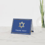 FOLDED THANK YOU bat mitzvah gold star royal blue<br><div class="desc">[ NOTE - THE GOLD EFFECT IS A PRINTED PICTURE ] A modern, simple design for a THANK YOU CARD Setup as a template it is simple for you to add your own details, or hit the customize button and you can add or change text, fonts, sizes etc TIP ::...</div>