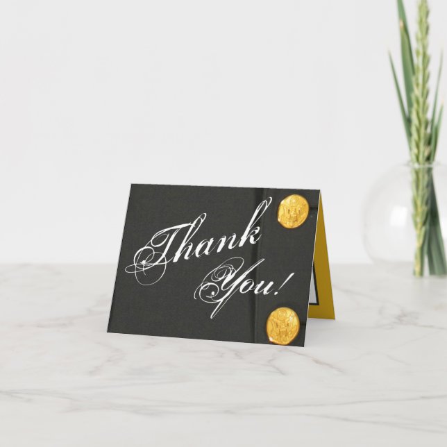 Folded Thank You Card ARMY DRESS GREENS UNIFORM (Front)