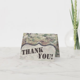 Folded Thank You Card Army OCP Camo Uniform Camofl