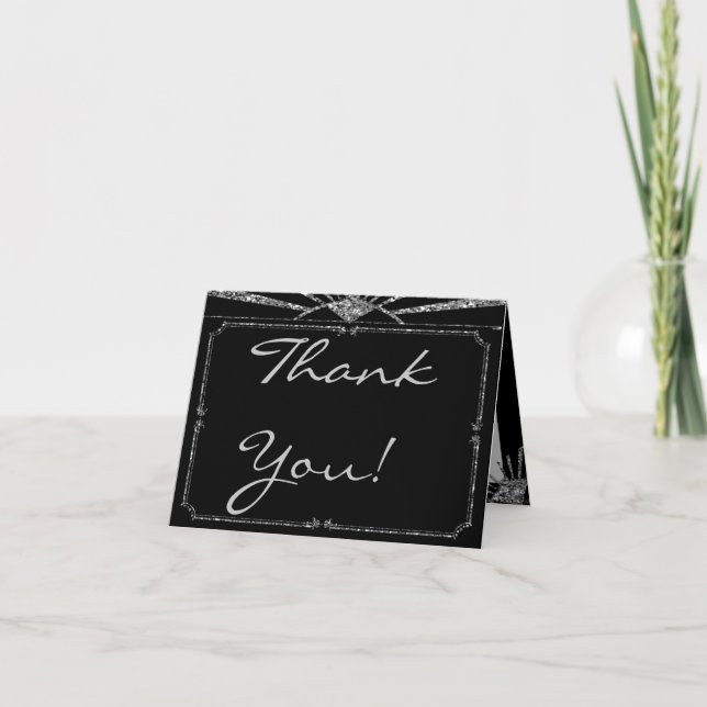 Folded Thank You Card Art Deco Roaring 20s GATSBY (Front)